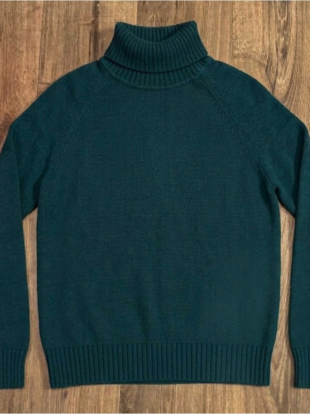 Jeanne Pierre Green Knit Turtleneck Sweater Size M